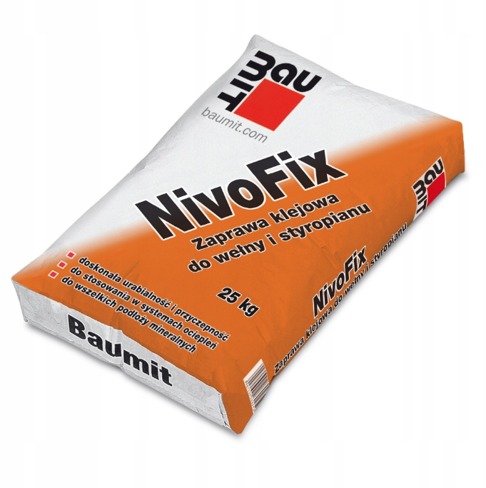 BAUMIT NivoFix zaprawa klejowa do przyklejania do styropianu i wełny 25kg (42opak/pal)